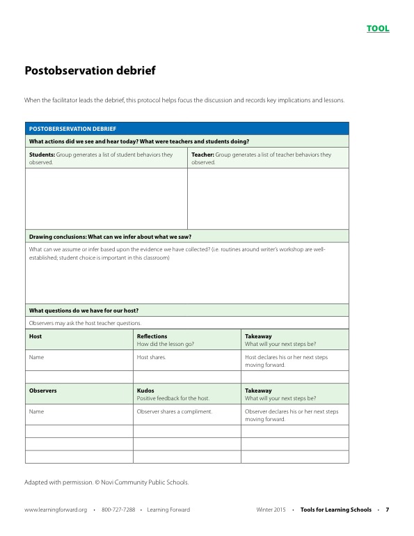 Image for aesthetic effect only - Tool-postobservation-debrief