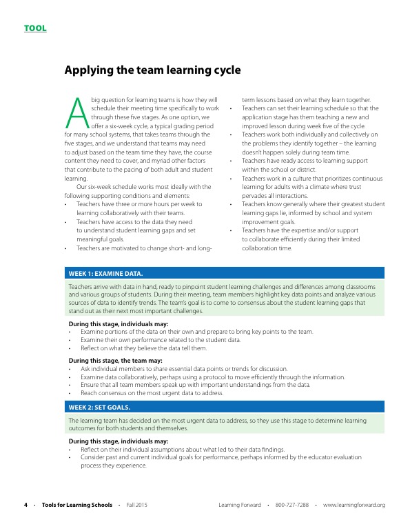 Image for aesthetic effect only - Tool-applying-the-team-learning-cycle