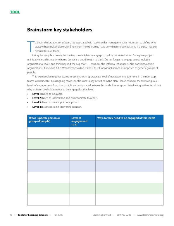 Image for aesthetic effect only - Tool-brainstorm-key-stakeholders