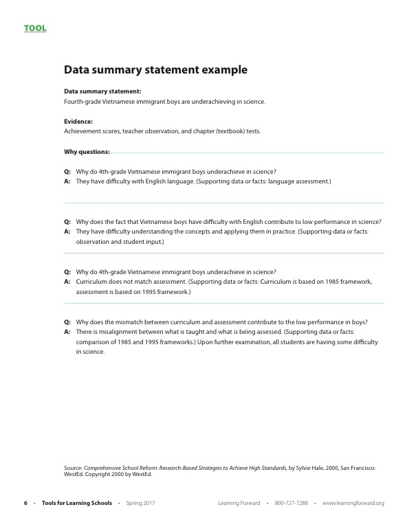 Image for aesthetic effect only - Tool-3-data-summary-statement-example