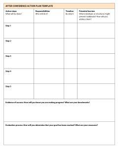 Tools action plan puts conference learning into practice b